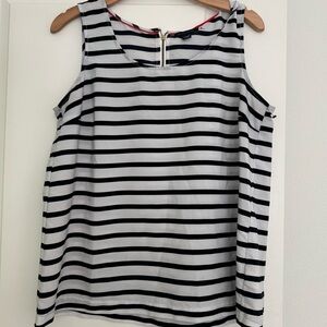 Tommy Hilfiger women’s navy striped sleeveless tank shirt top size large